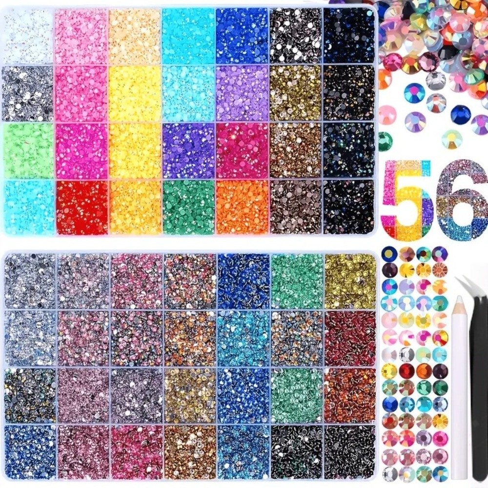 Nail Art Jelly - Multicolor Resin Rhinestone Kit Mixed Sizes