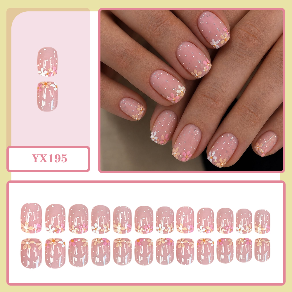 Short Square Reusable Glue‑on  - Nail Art Dusty Pink review and price