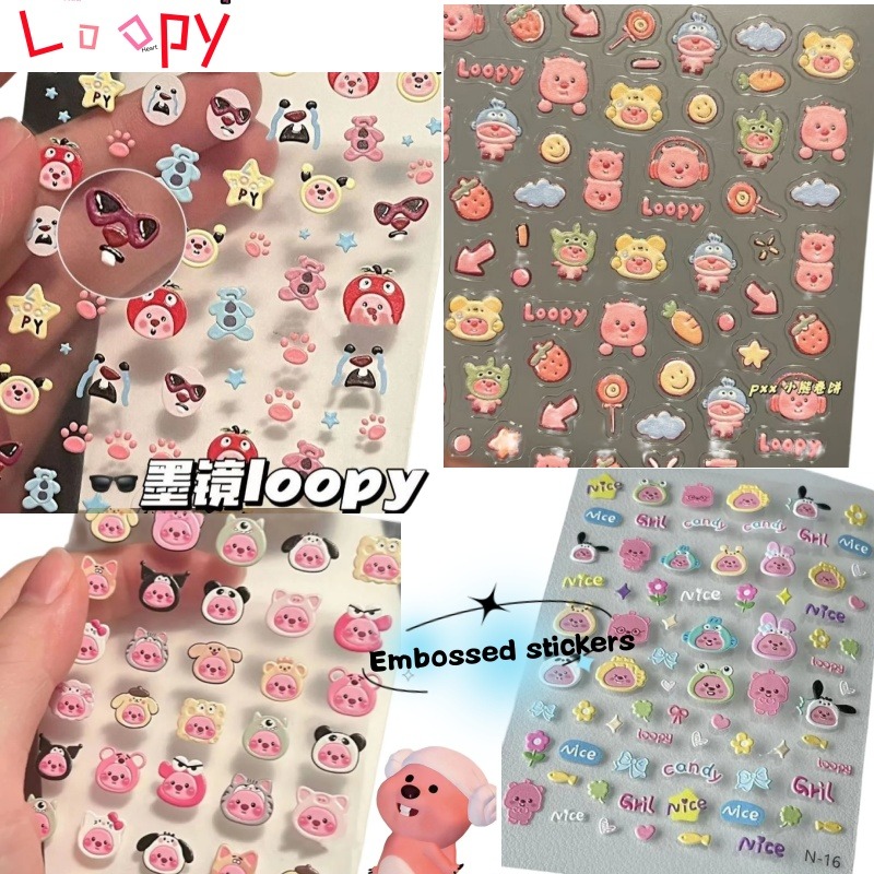 Loopy 3D embossed sticker, tra - Nail Art Nail Art review and price