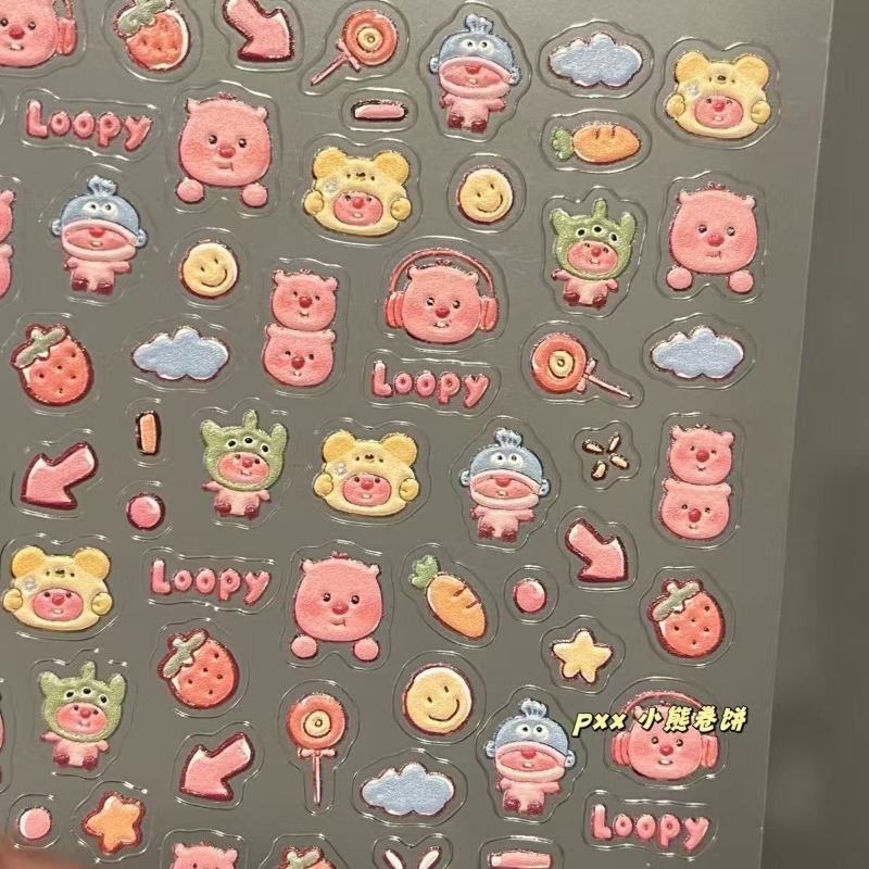 Loopy 3D embossed sticker, tra - Nail Art Nail Art review and price