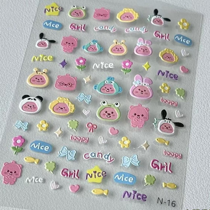Loopy 3D embossed sticker, tra - Nail Art Nail Art review and price