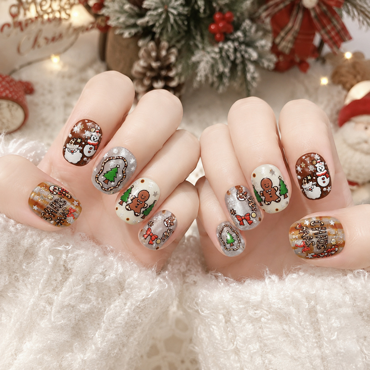 Christmas Tree Leopard Print B - Nail Art Xmas Design review and price