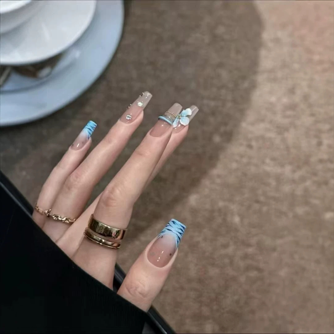10pcs Handmade Middle Press On - Nail Art Zebra Design review and price
