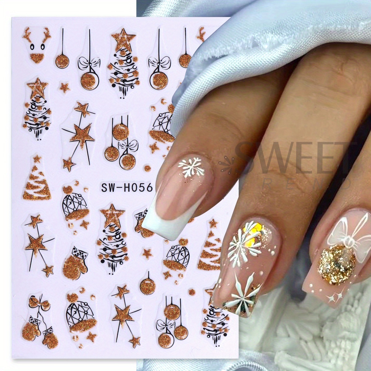 2 pcs Gorgeous Sparkly Christm - Nail Art Xmas Design review and price