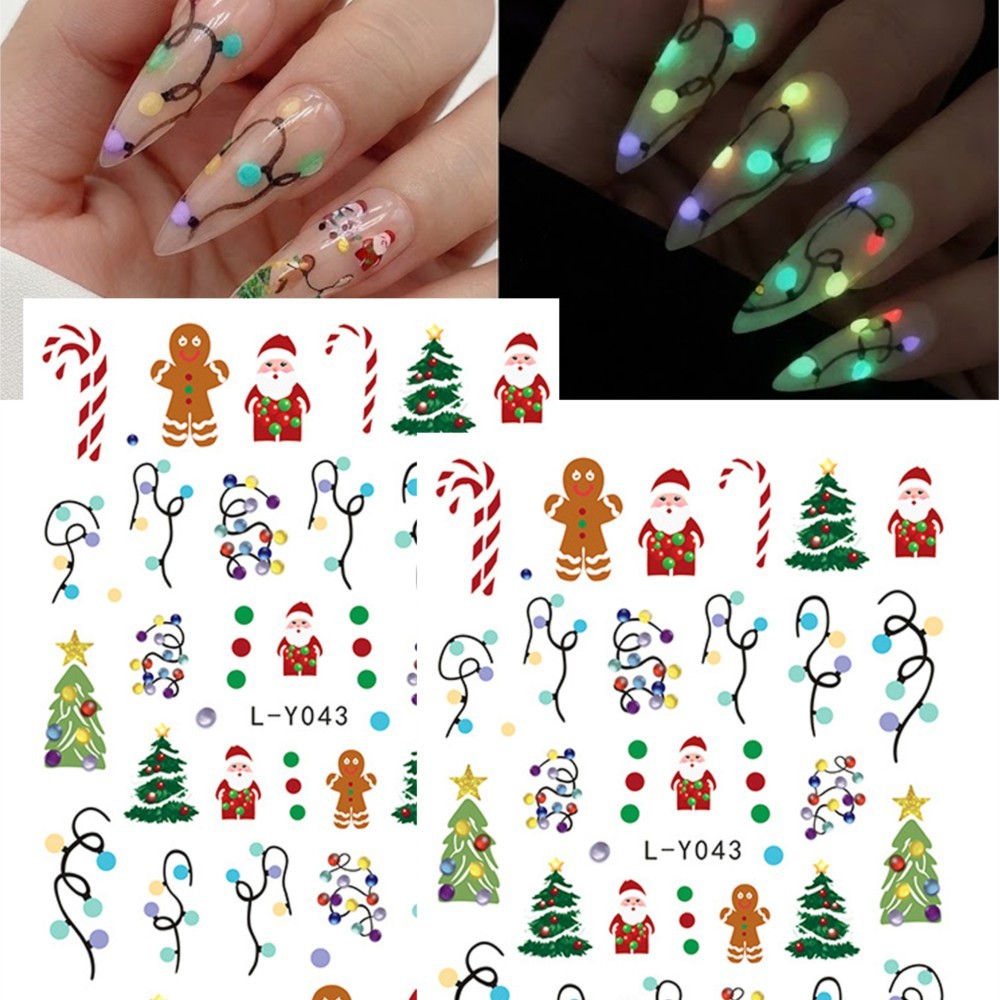 2Pcs Christmas Glow‑in‑the‑Dar - Nail Art Xmas Design review and price