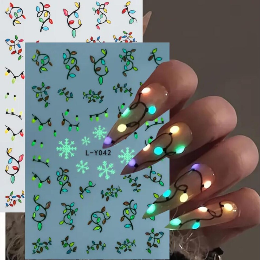 2Pcs Christmas Glow‑in‑the‑Dar - Nail Art Xmas Design review and price