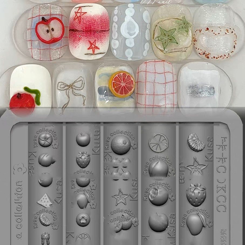 New Nail Silicone Mold Relief  - Nail Art Strawberry review and price