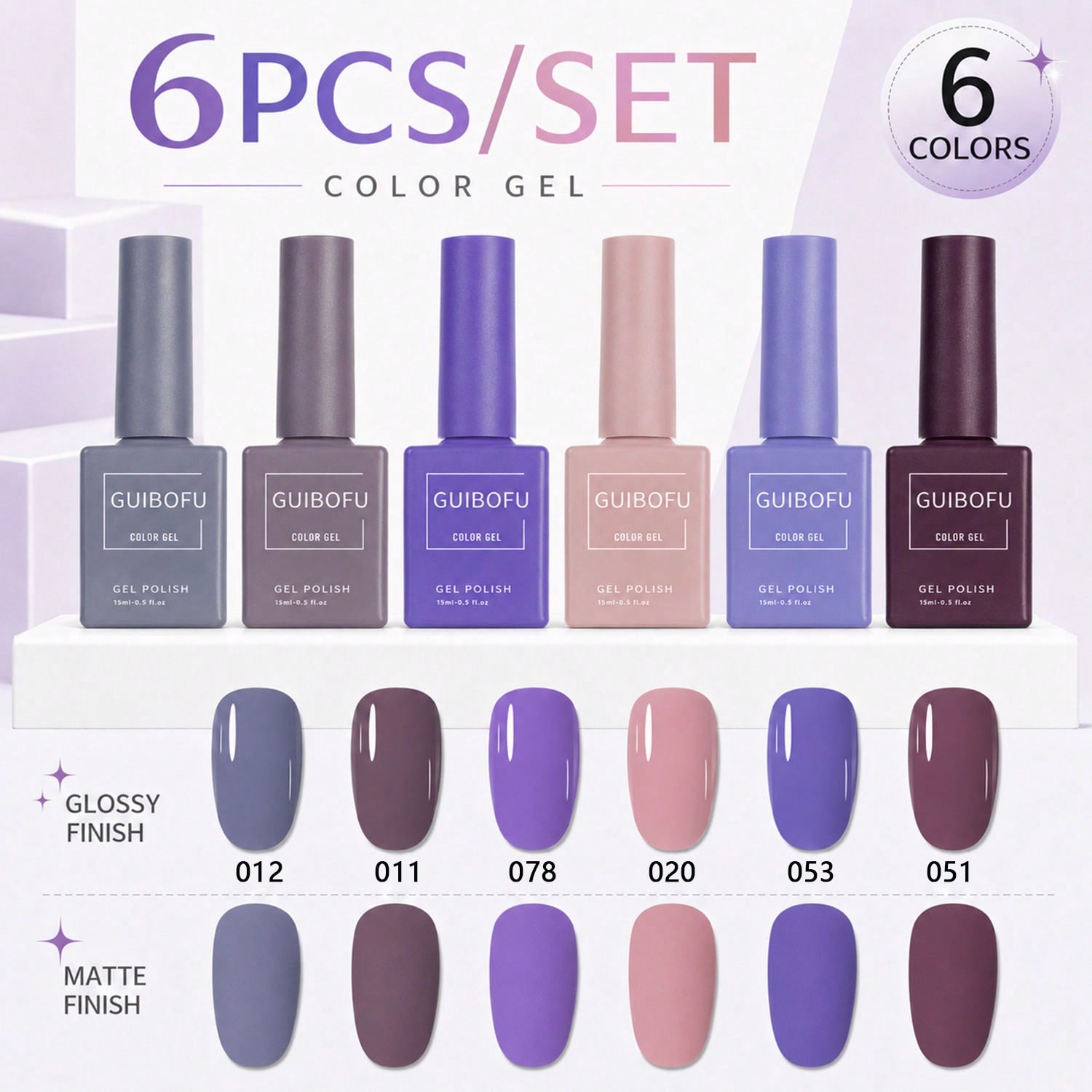 6Pcs 15ml Gel Polish Set,Laven - Nail Art Dusty Pink review and price