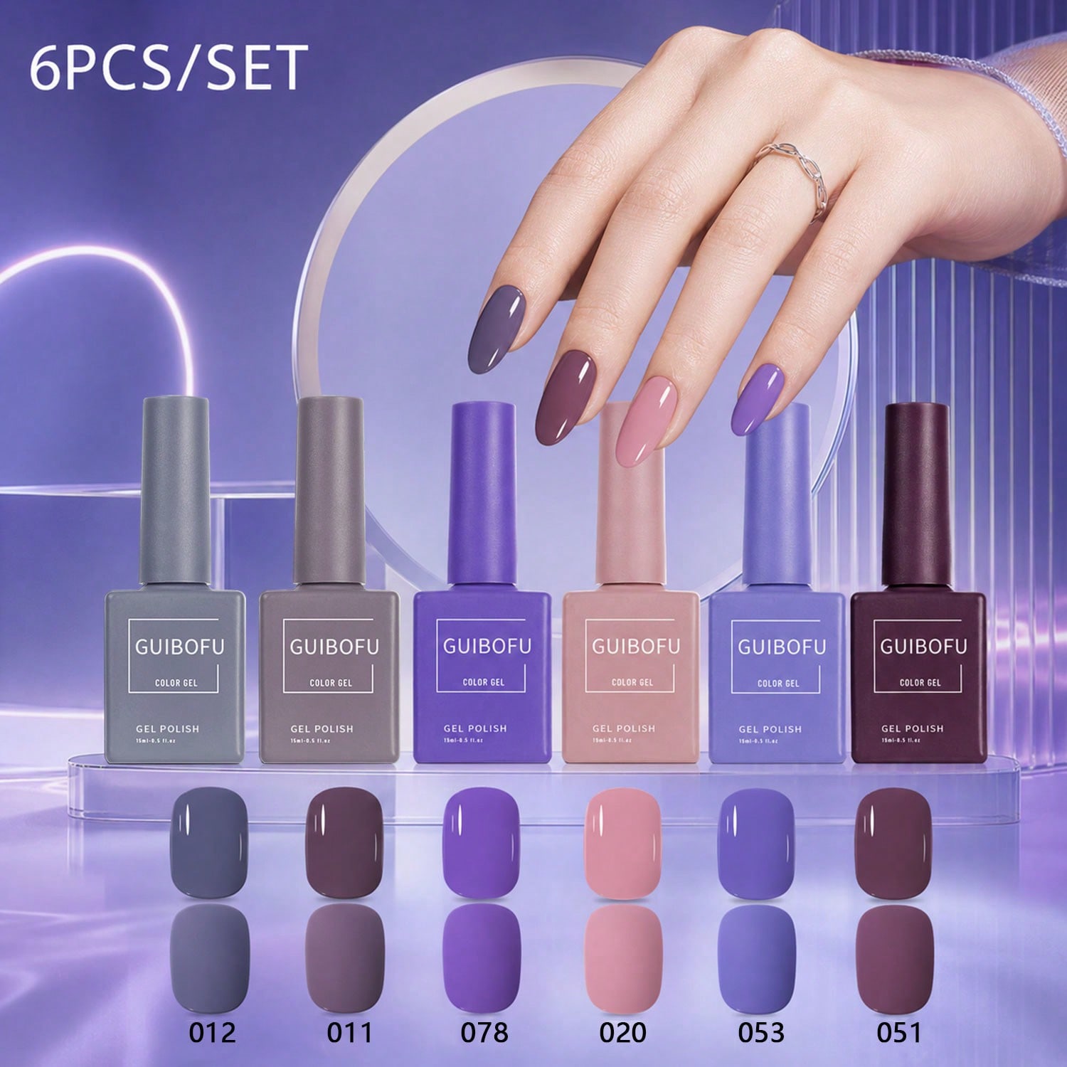 6Pcs 15ml Gel Polish Set,Laven - Nail Art Dusty Pink review and price