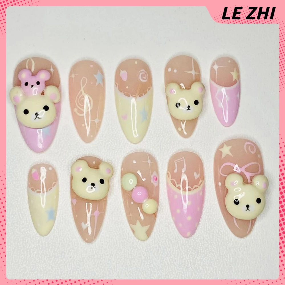 3D Handmade Rilakkuma Press On - Nail Art Strawberry review and price