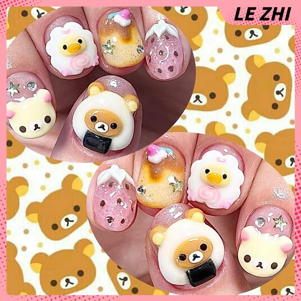 3D Handmade Rilakkuma Press On - Nail Art Strawberry review and price