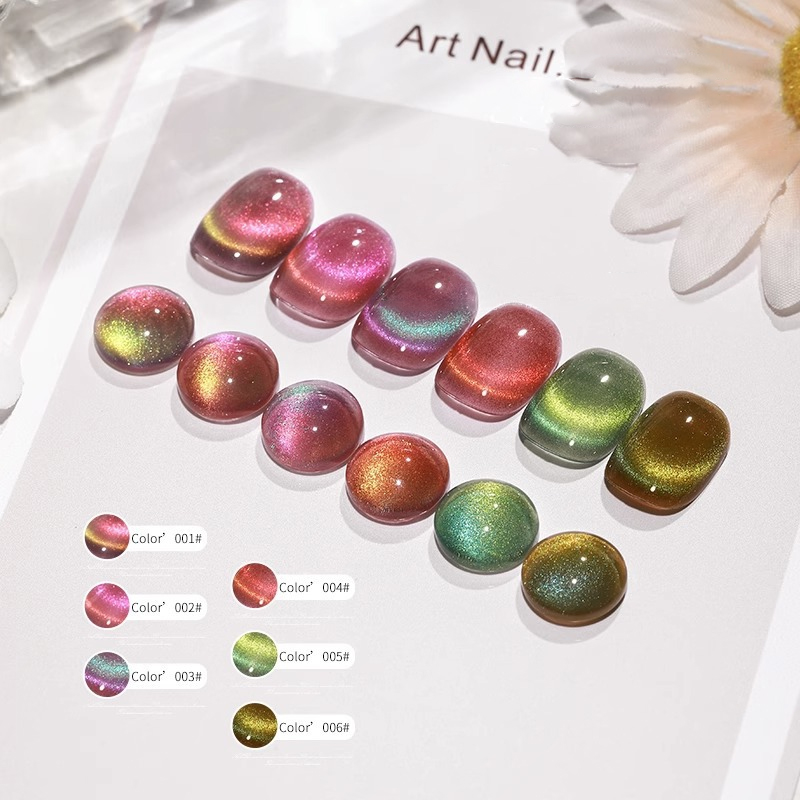 6 Colors Aurora Cat Eye Magnet - Nail Art Rainbow review and price