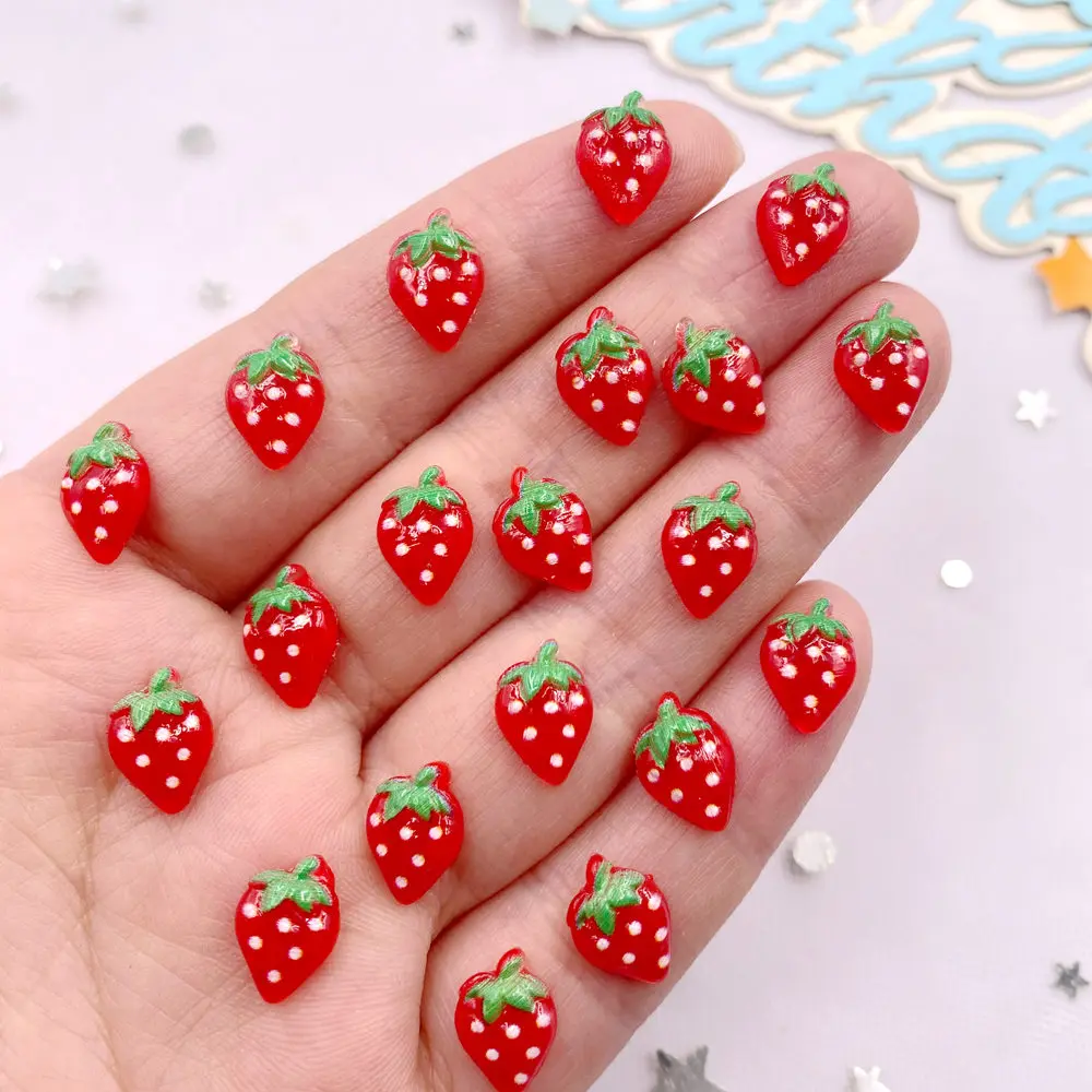 60Pcs Glitter Resin Colorful M - Nail Art Strawberry review and price