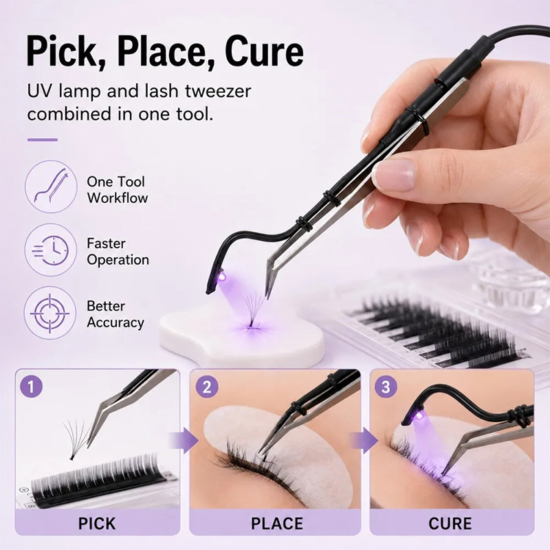Mini UV Lash Lamp Tweezers 2‑S - Nail Art Ombre review and price