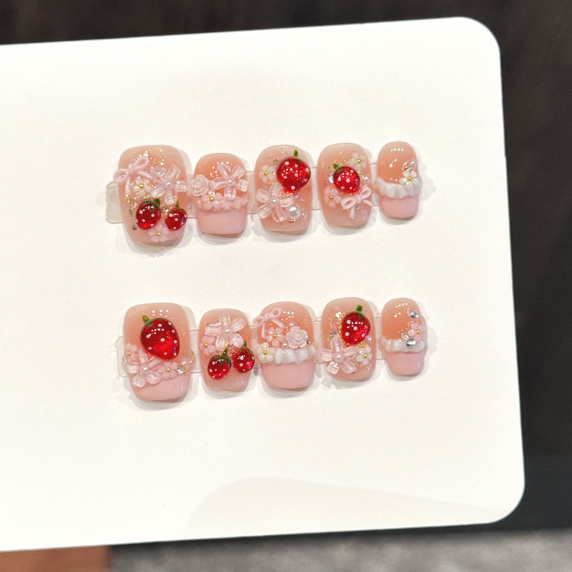 10pcs Cute Red Strawberry Pres - Nail Art Strawberry review and price