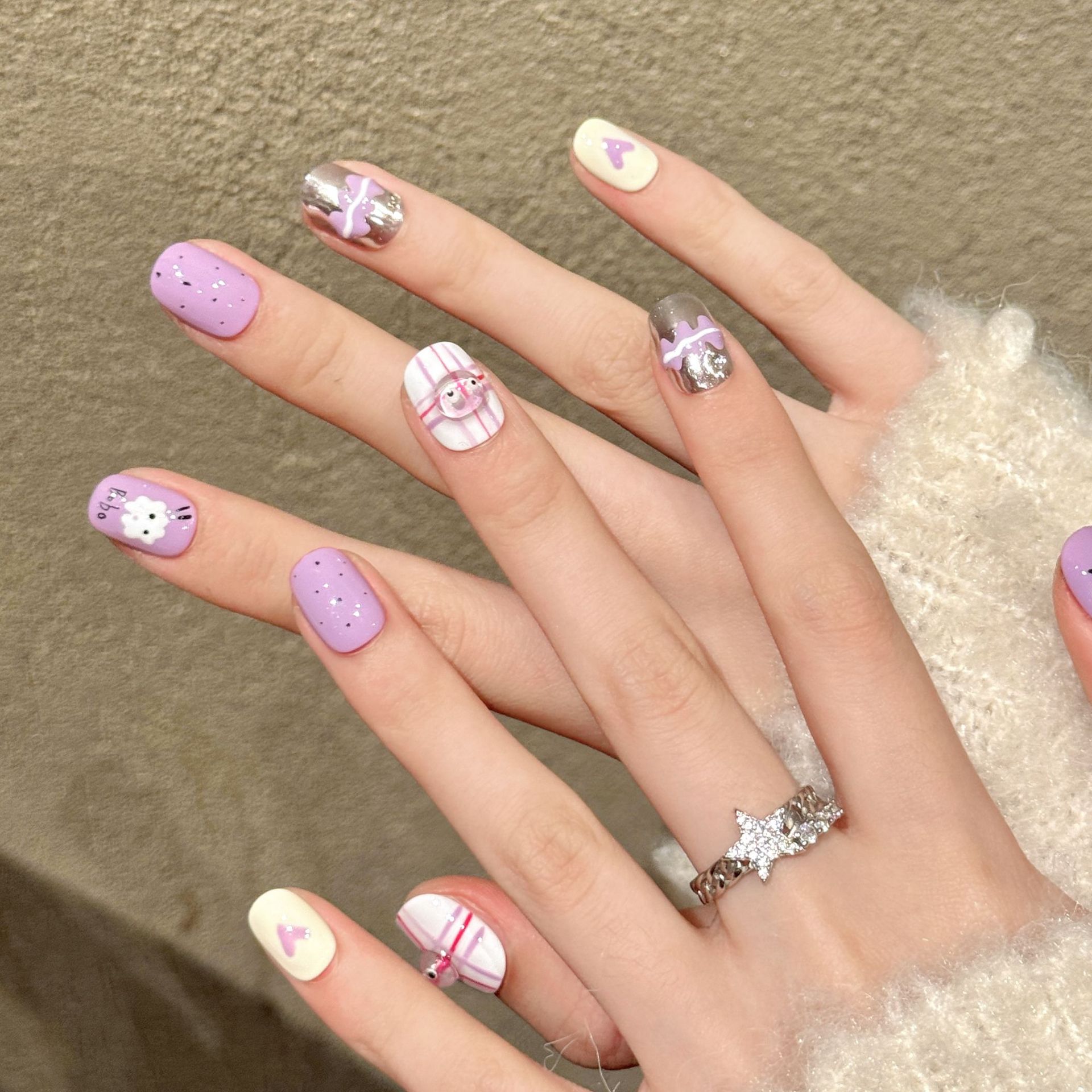 10pcs Handmade Pressed Short R - Nail Art Love review and price