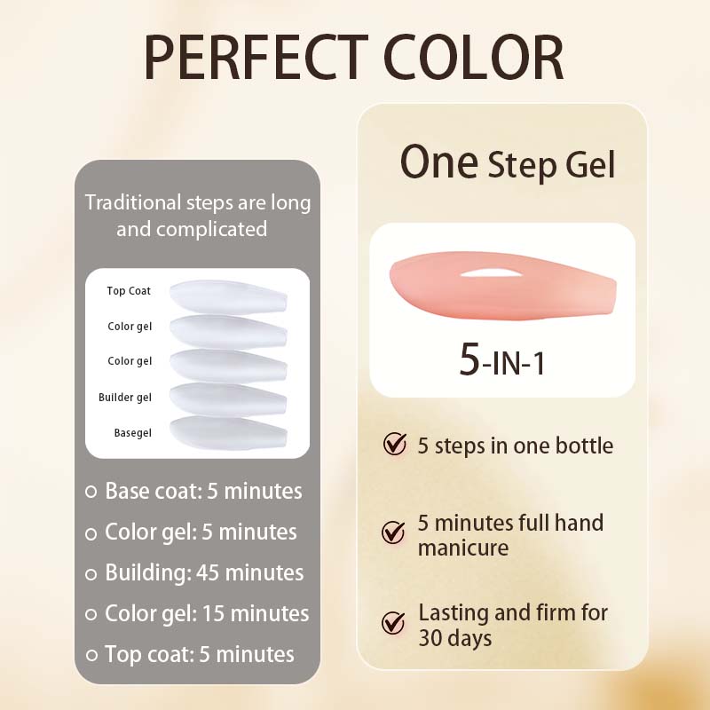 PERFECT COLOR All-in-One Gel D - Nail Art Dusty Pink review and price