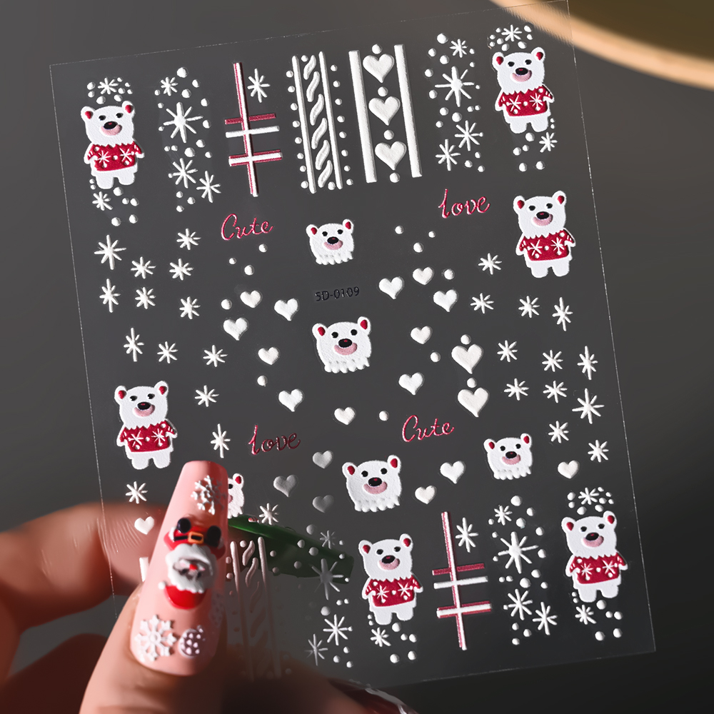 1Sheet 5D Embossed Christmas N - Nail Art Xmas Design review and price