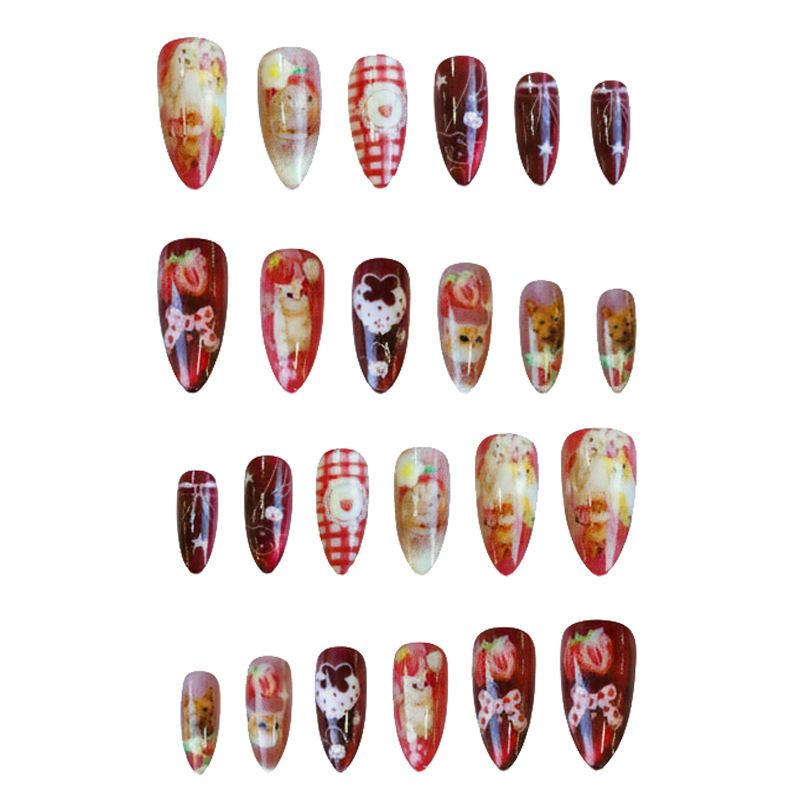 24pcs Strawberry Cat's Eye Pre - Nail Art Strawberry review and price