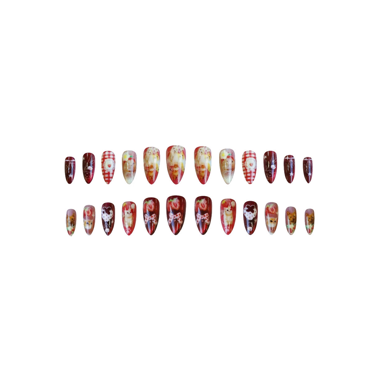 24pcs Strawberry Cat's Eye Pre - Nail Art Strawberry review and price